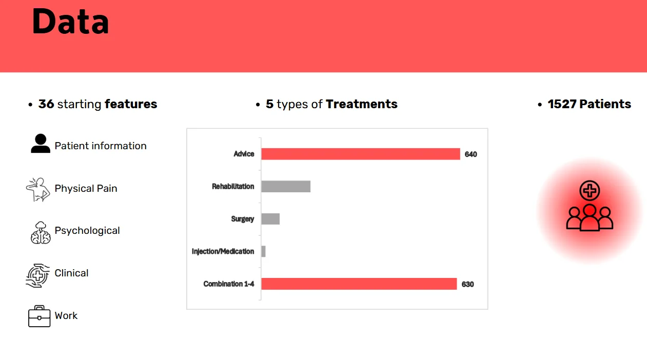 Dataset overview: features, treatment types and patients